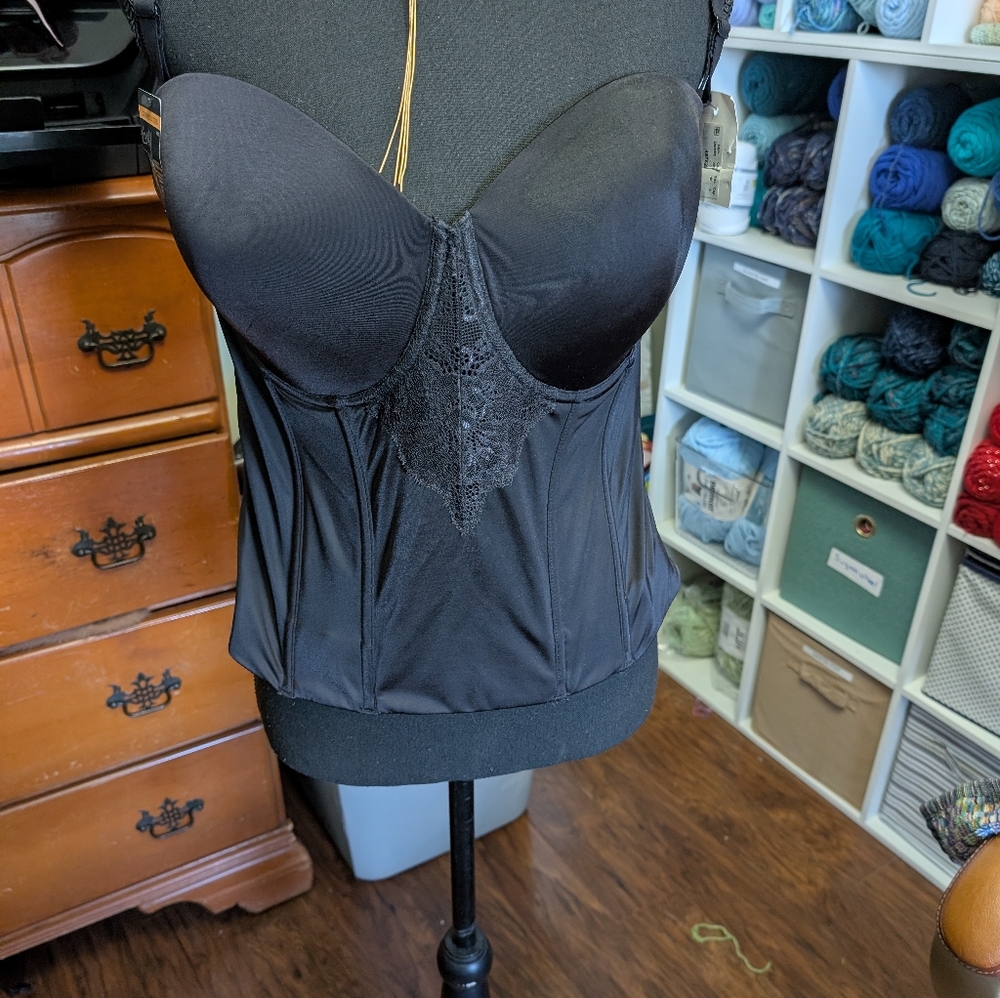 Daisy Fuentes Full Figure Long Line Velvet Bra- NWTS-sz 38C